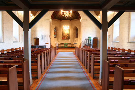 Fil:Birkeland kirke, Nesttun Kirkerom fremre.jpg