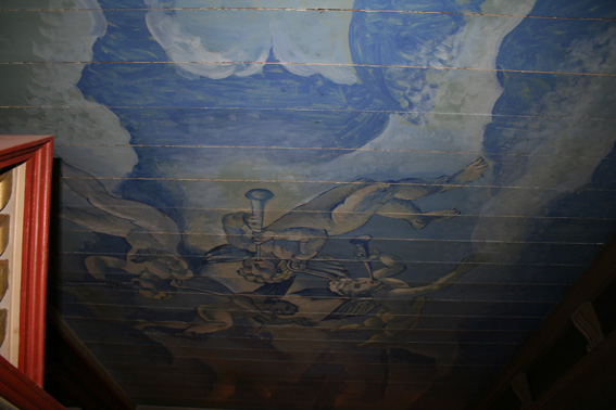 Fil:Haslum kirke Himling over orgel.jpg