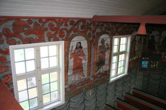 Fil:Stødle kyrkje, Etne Veggmalerier 1.jpg