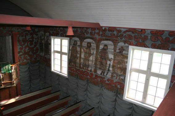 Fil:Stødle kyrkje, Etne Veggmalerier 2.jpg