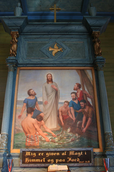 Fil:Blomvåg kyrkje Altertavle.jpg