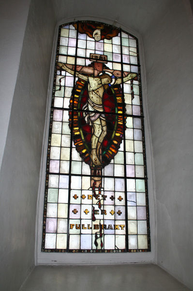 Fil:Kråkstad kirke Vindusmaleri 2.jpg