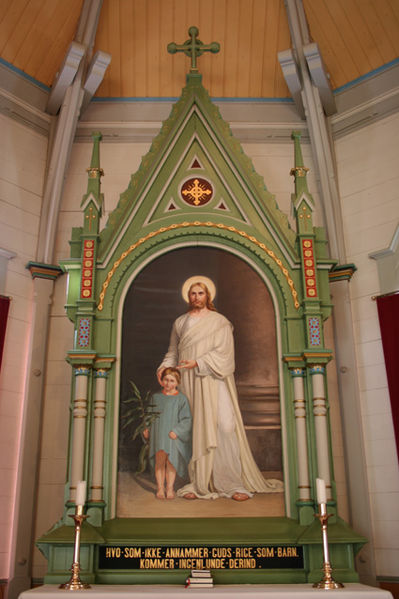 Fil:Møkster kirke, Stolmen Altertavle 2.jpg