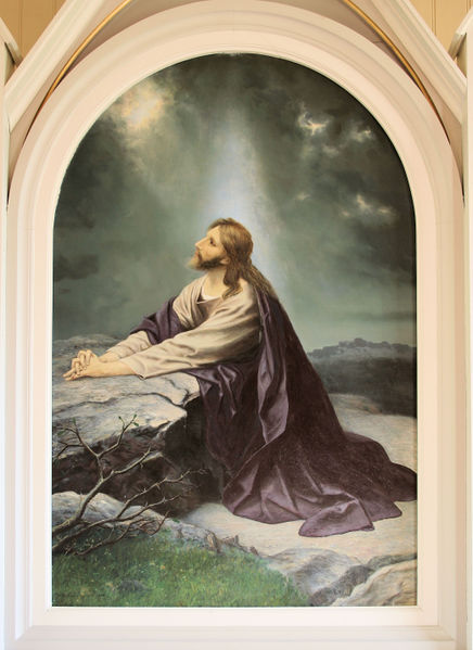 Fil:Nes kyrkje, altartavle, måleri, AMH 2010.jpg