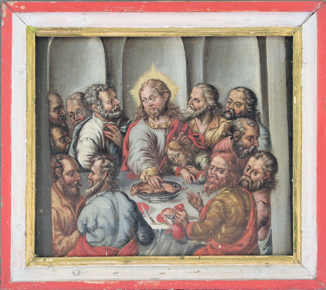 Fil:Odda kyrkje, altartavle, Nattverden, AMH 2008.jpg