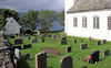 Vangsnes, kyrkjegarden sør for kyrkja, sett mot nordvest, AMH 2012